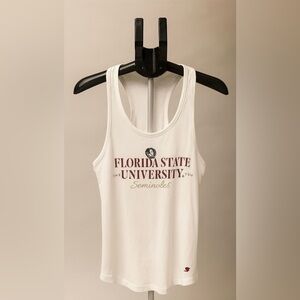 FSU White Racer Back Tank Top Florida State University Seminoles Sz Large